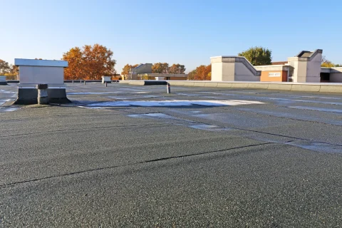 Ponding water on commercial modified bitumen roof